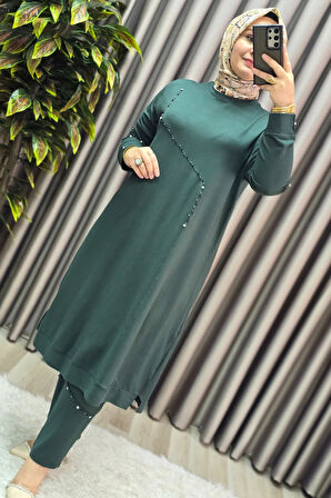 Kadın Tesettür Giyim Büyük Beden Mihra Pantolonlu İkili Takım 