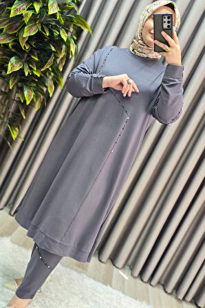 Kadın Tesettür Giyim Büyük Beden Mihra Pantolonlu İkili Takım 