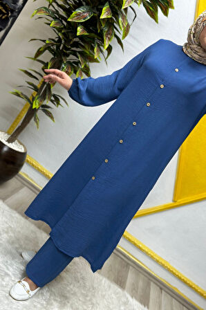 Kadın Tesettür Giyim Büyük Beden Pantolonlu Aerobin İkili Takım 