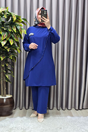 Kadın Tesettür Giyim Büyük Beden Çağla Krep İkili Takım 