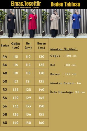 Kadın Tesettür Giyim Büyük Beden Taşlı Fular Krep Abiye Tunik 