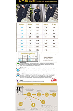 Kadın Tesettür Giyim Büyük Beden Kabartma Çiçekli Krep İkili Takım 