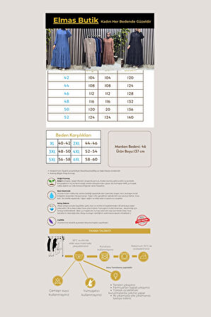 Kadın Tesettür Giyim Büyük Beden  Elbise  Ferace 