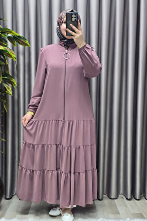 Kadın Tesettür Giyim Büyük Beden  Elbise  Ferace 