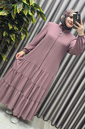 Kadın Tesettür Giyim Büyük Beden  Elbise  Ferace 