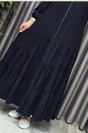 Kadın Tesettür Giyim Büyük Beden  Elbise  Ferace 