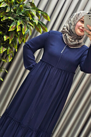 Kadın Tesettür Giyim Büyük Beden İki Katlı Ferace 