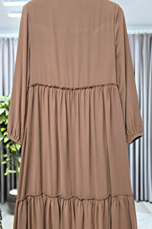 Kadın Tesettür Giyim Büyük Beden İki Katlı Ferace 