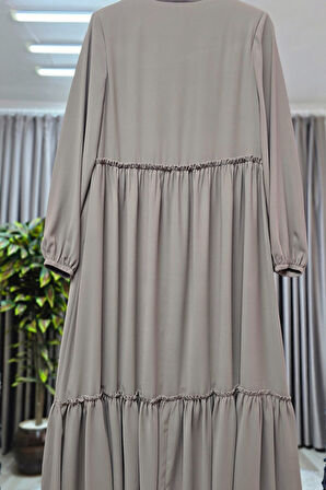 Kadın Tesettür Giyim Büyük Beden İki Katlı Ferace 