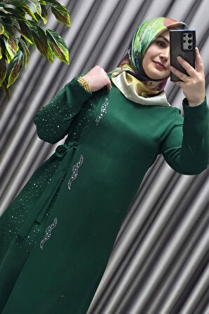 Kadın Tesettür Giyim Krep Abiye Tunik 