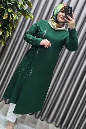 Kadın Tesettür Giyim Krep Abiye Tunik 