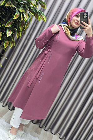 Kadın Tesettür Giyim Krep Abiye Tunik 
