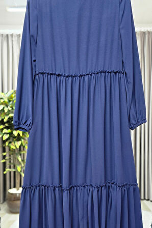 Kadın Tesettür Giyim Büyük Beden İki Katlı Ferace 