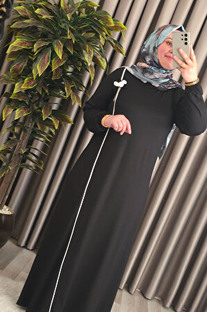 Kadın Tesettür Giyim Büyük Beden Şuğra Çiçekli Elbise 