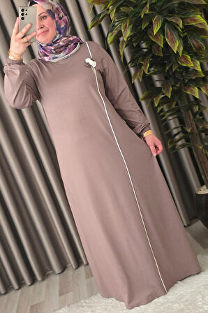 Kadın Tesettür Giyim Büyük Beden Şuğra Çiçekli Elbise 