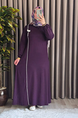 Kadın Tesettür Giyim Büyük Beden Şuğra Çiçekli Elbise 