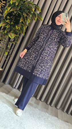 Kadın Giyim Şerit Desenli Samira Takım 