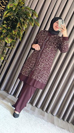 Kadın Giyim Şerit Desenli Samira Takım 