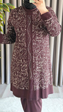 Kadın Giyim Şerit Desenli Samira Takım 