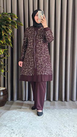 Kadın Giyim Şerit Desenli Samira Takım 