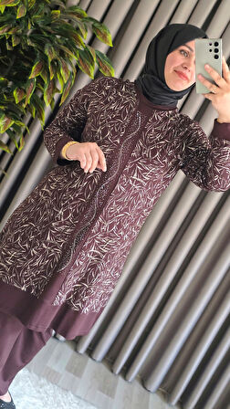 Kadın Giyim Şerit Desenli Samira Takım 