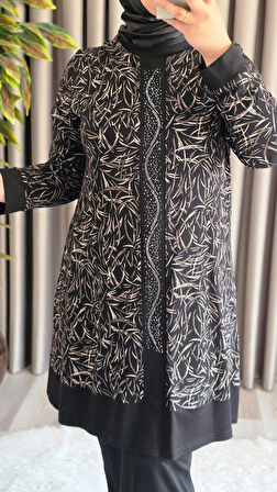 Kadın Giyim Şerit Desenli Samira Takım 