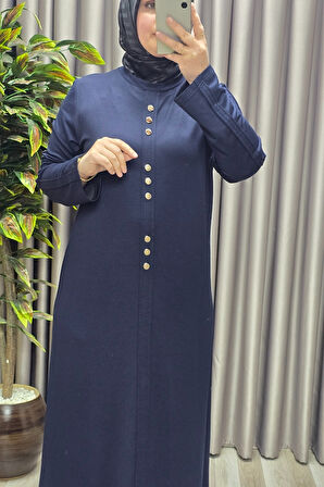 Kadın Giyim Büyük Beden Rivetli Boydan Elbise 