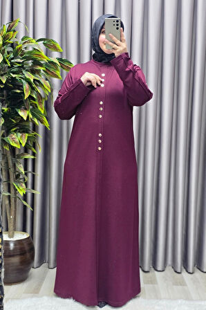 Kadın Giyim Büyük Beden Rivetli Boydan Elbise 