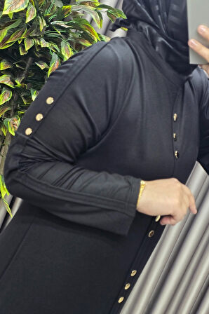 Kadın Giyim Büyük Beden Rivetli Boydan Elbise 