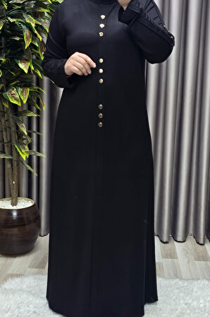 Kadın Giyim Büyük Beden Rivetli Boydan Elbise 