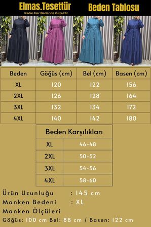 Kadın Tesettür Giyim Büyük Beden Gofre Elbise 