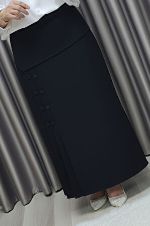 Kadın Giyim Büyük Beden Suna Düğmeli Etek 