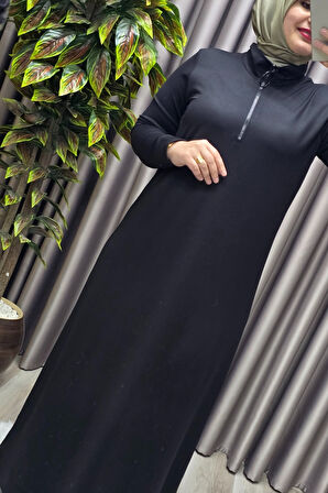 Kadın Giyim Kristal Fermuarlı Elbise 