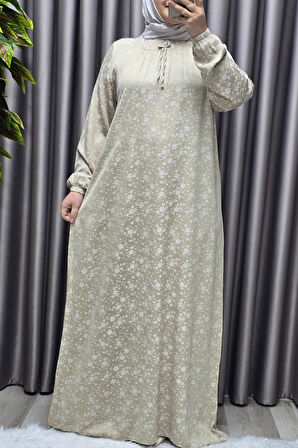 Kadın Tesettür Giyim Büyük Beden Tansel Keten Nida 2 Elbise
