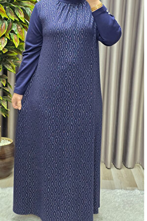 Kadın Giyim Büyük Beden 2200 Simli Kloş Elbise 