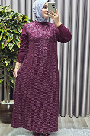 Kadın Giyim Büyük Beden 2200 Simli Kloş Elbise 