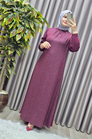 Kadın Giyim Büyük Beden 2200 Simli Kloş Elbise 