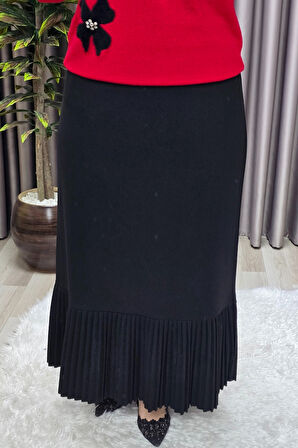 Kadın Giyim Büyük Beden Piliseli Etek 