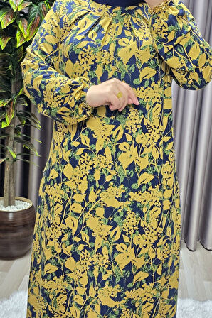 Kadın Giyim Büyük Beden Nostaljik Kristal Büzgülü Elbise 