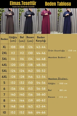 Kadın Giyim Büyük Beden Kolu Nevrür Taşlı Çimalı Elbise 