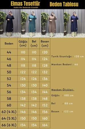 Kadın Giyim Büyük Beden Yırtmaçlı Kolu Lastikli Spor Tek Renk Tunik 