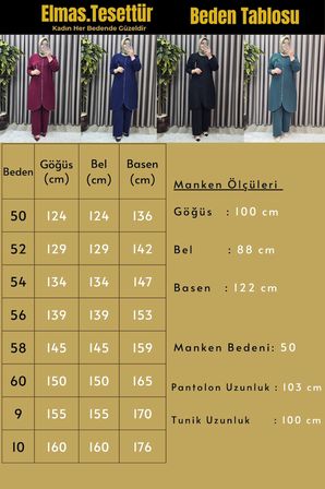 Kadın Giyim Büyük Beden Taşlı Bronşlu Krep Kumaş İkili Takım 