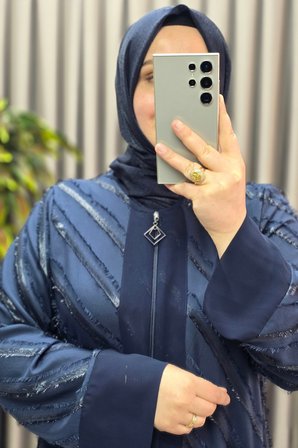 Kadın Giyim Büyük Beden Etek Ucu Üç Katlı Şifon Selin Abaya 