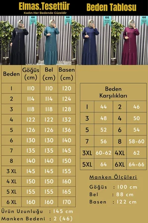 Kadın Giyim Büyük Beden Kristal Düğmeli Elbise 