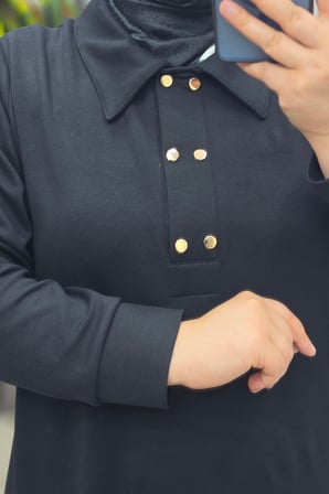 Kadın Giyim Büyük Beden Yakası ve Yanı Çıtçıtlı Pantolonlu Takım 