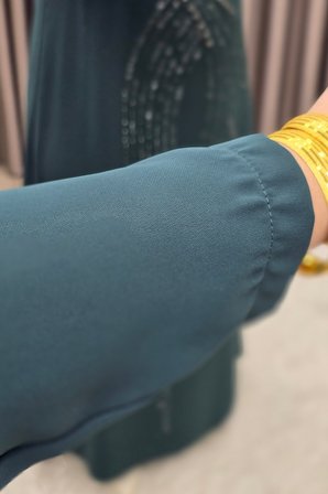 Kadın Giyim Büyük Beden Kurdele Taşlı Abiye 