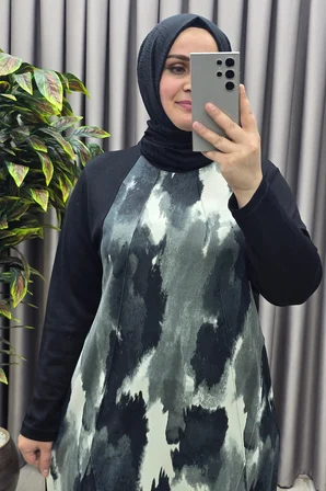 Kadın Giyim Büyük Beden Modal Penye Garnili İkili Uzun Takım 