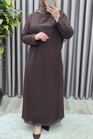Kadın Giyim Büyük Beden Taşlı Pelerinli Şifon Mevlana Abiye Elbise 