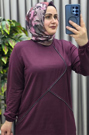 Kadın Giyim Büyük Beden Çapraz Taşlı Kolu Lastikli Korse Bel Etekli Elmas Sultan Takım 