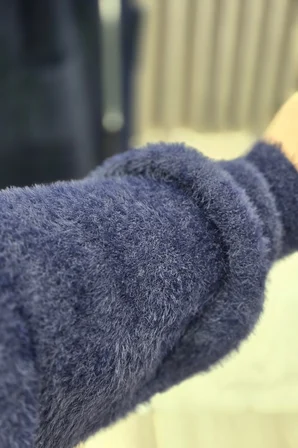 Kadın Giyim Büyük Beden Sakallı Yumoş 2 Cepli Uzun Boy Spor Hırka 